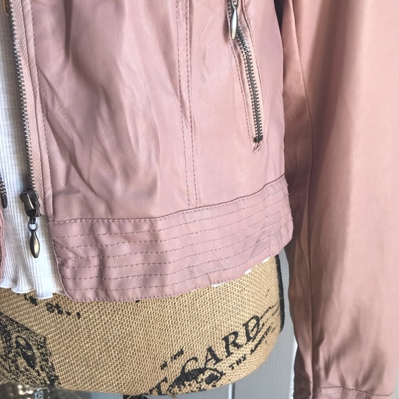 Blush Pink Vegan Leather Jacket - Picture 7 of 7
